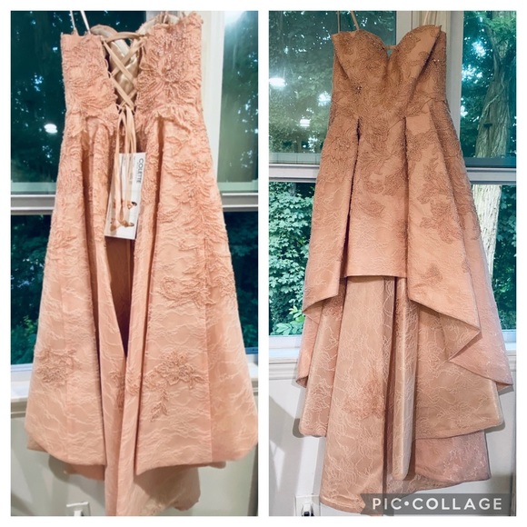 Mon Cheri corset back high low gown - Picture 2 of 15